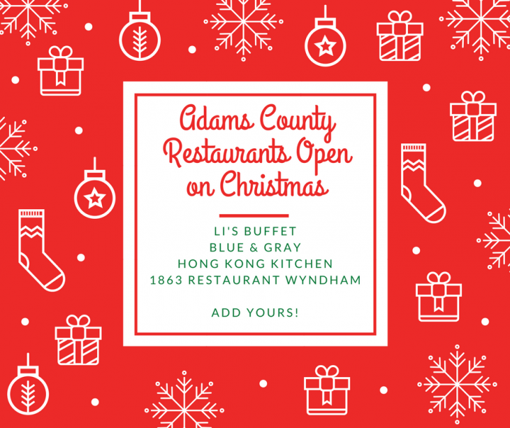 Restaurants in Gettysburg & Adams County open for Christmas